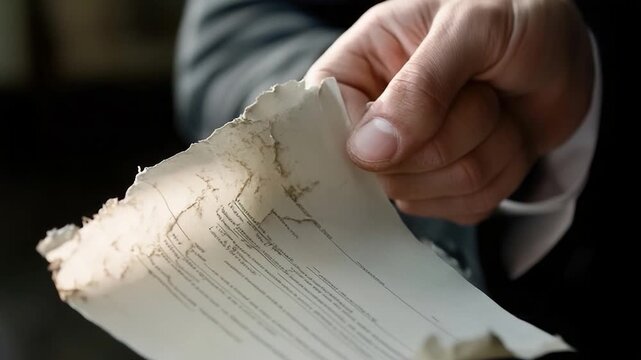 A person holding a piece of paper with notes or writing, possibly for reference or record keeping