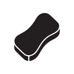 Isometric black sponge with rounded edges on a white background in a minimalist style image view