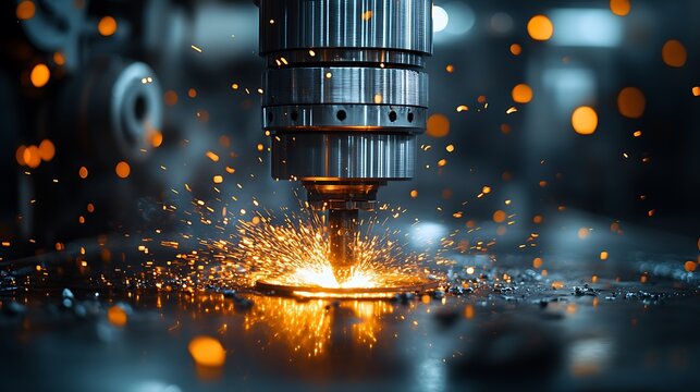 Industrial Drilling Machine in Action.