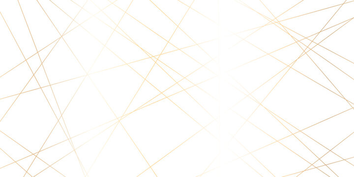 Abstract gold lines on transparent background. random chaotic lines abstract geometric patterns of modern design. geometric design created using light colorful digital net web line technology.