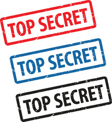 Top secret grunge stamp text vector.