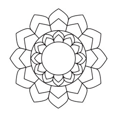 Simple Floral Mandala Outline