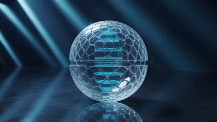 Future tech blue energy orb glow