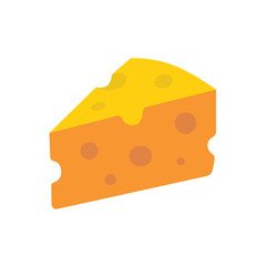 Triangular swiss cheese for food blogs, articles, restaurant menus, packaging design, social media posts, and culinary projects