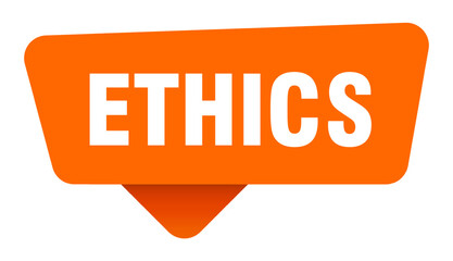 ethics sticker. ethics orange sign isolated on transpatent background