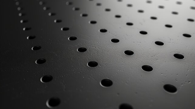 Abstract close-up view of a perforated metal panel.