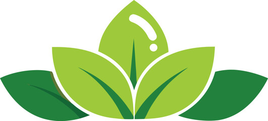 Three leaf cluster clean eco logo isolated on transparent background