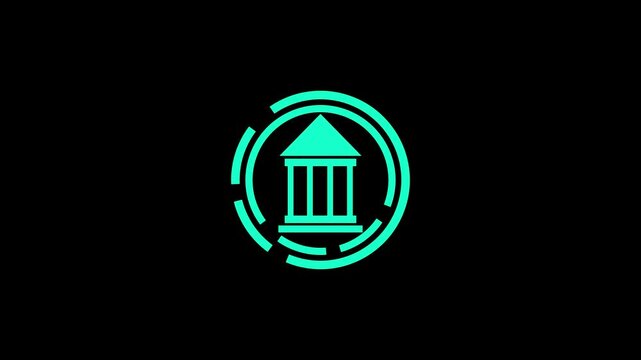 Cool linear animated home icon. on black background. design Animation video and icon animation. 4k video