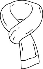 A scarf is drawn in black and white