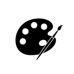 Artists palette with paintbrush a simple flat vector icon perfect for creative design projects and art-related websites