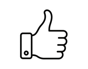 Obraz premium A simplistic vector illustration of a hand gesture. A dark background with a thumbs-up