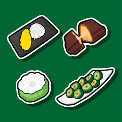 Delicious Thai Desserts Mango Sticky Rice Sticker