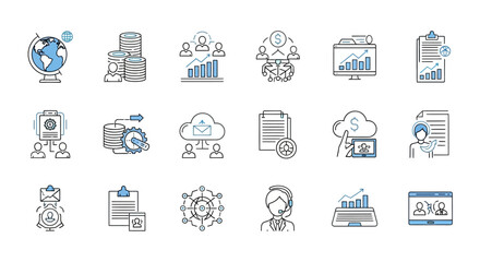 Camping gear icons: tent, fire, backpack, sleeping bag, compass, map, thermos, flashlight, axe, chair, table, stove.