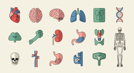 Camping gear icons: tent, fire, backpack, sleeping bag, compass, map, thermos, flashlight, axe, chair, table, stove.