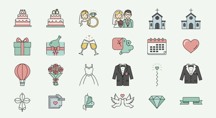 Camping gear icons: tent, fire, backpack, sleeping bag, compass, map, thermos, flashlight, axe, chair, table, stove.