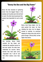 Benny the Bee and the Big Flower A Charming Children's Story About Perseverance and Growth
