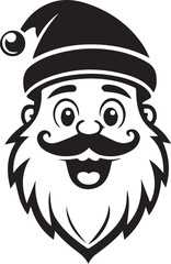Funny santa face vector design icon art illustrator