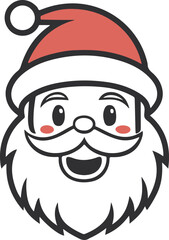 funny santa claus face vector art illustrator for christmas day