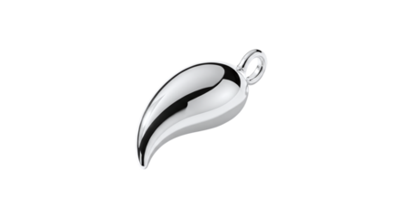 A silver chili pepper pendant, a stylish and elegant accessory for adding a touch of spice to any outfit