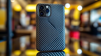 Phone with Carbon Fiber Case.