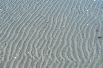 Coastal structures on Baltic Sea beach with gentle waves and smooth sand creating a calm natural scene