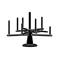 Thread spool holder black icon isolated on white background, Vector, illustration