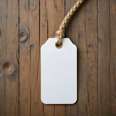 A blank white tag hangs on a string.