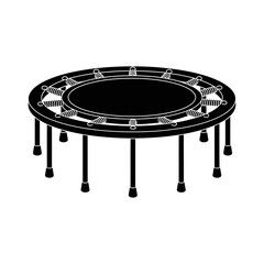 Trampoline fitness equipment icon isolated on white background, Vector, illustration