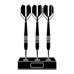 Dartboard sport darts set icon isolated on white background, Vector, illustration