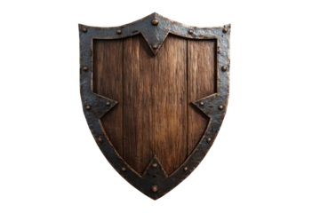 Wooden shield, dark brown