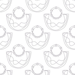 Outline shoulder bag with handles seamless pattern. Simple outline luxury shoulder bag background pattern.