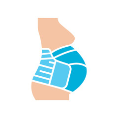 Abdominal bandage black line icon. Vector isolated element