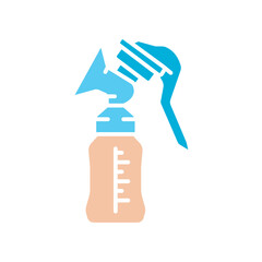breast pump black line icon. Vector isolated element