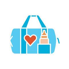 hospital maternity bag black line icon. Vector isolated element