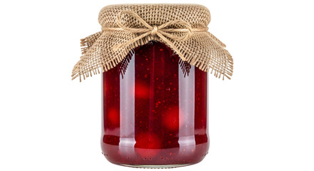 Glass Jar with Red Preserves – Food Packaging, Rustic Jam Jar with Tag

