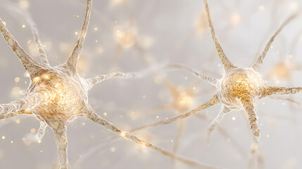 Scientific 3D Rendering of Neural Network and Glowing Synapses