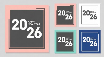 Celebrate the New Year 2026 with Festive Greetings and Modern Design
