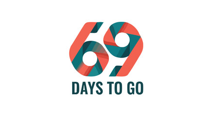 Countdown graphic for upcoming events, showcasing a visually appealing number sixty nine design