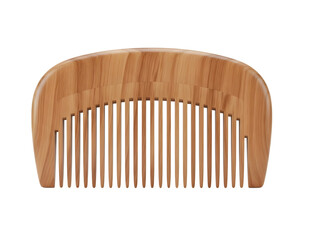 Wooden comb with fine teeth isolated on transparent background