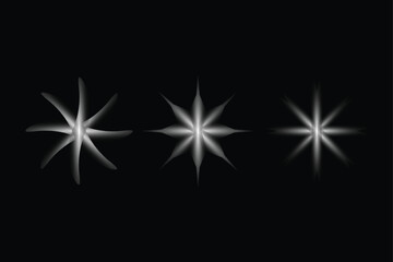 Obraz premium Set of Glow Christmas star vector illustration 