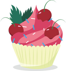 cupcake with cherry