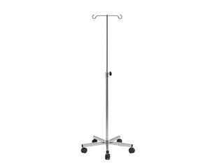 Medical iv stand with wheels isolated on transparent background