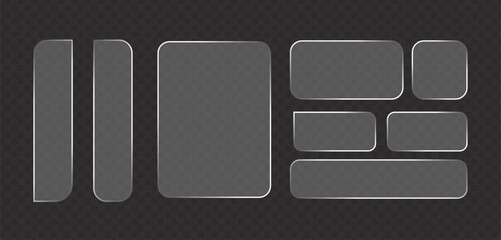 Set of modern gray rounded rectangle ui element template shapes