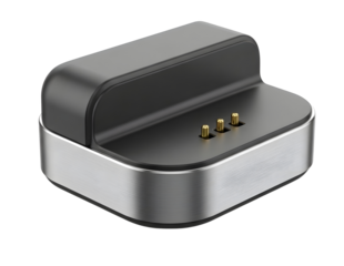 Modern smart watch charging dock isolated on transparent background