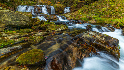 福島　江竜田の滝　流れる川　絶景