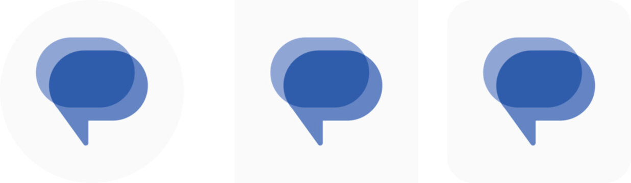 Google Messages Logo Icon Set. SMS MMS and Mobile Messaging Symbols. Chat and Digital Communication Interface. Text Message App icons Collection