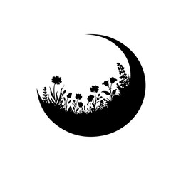 Floral Moon Silhouette
