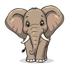 Elephant illustration on White Background