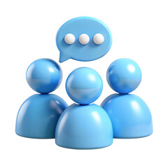 3d communication icons with speech bubble isolated on transparent background