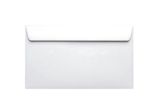 Blank white business envelope for mail or important documents isolated on transparent background